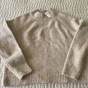 NWT Banana Republic Cream Tan Turtleneck Sweater wool blend medium